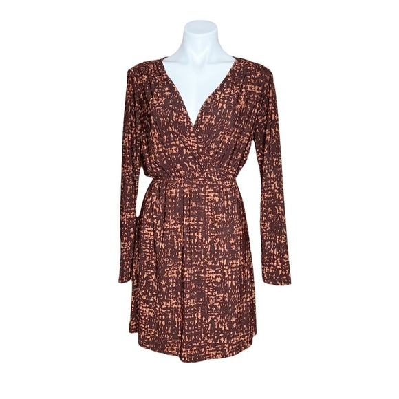 Daisy Fuentes Brown & Orange Long Sleeve Dress - Picture 1 of 4